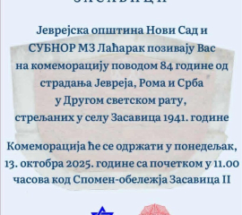 Komemoracija u Zasavici: Sećanje na 84 godine od stradanja Jevreja, Roma i Srba